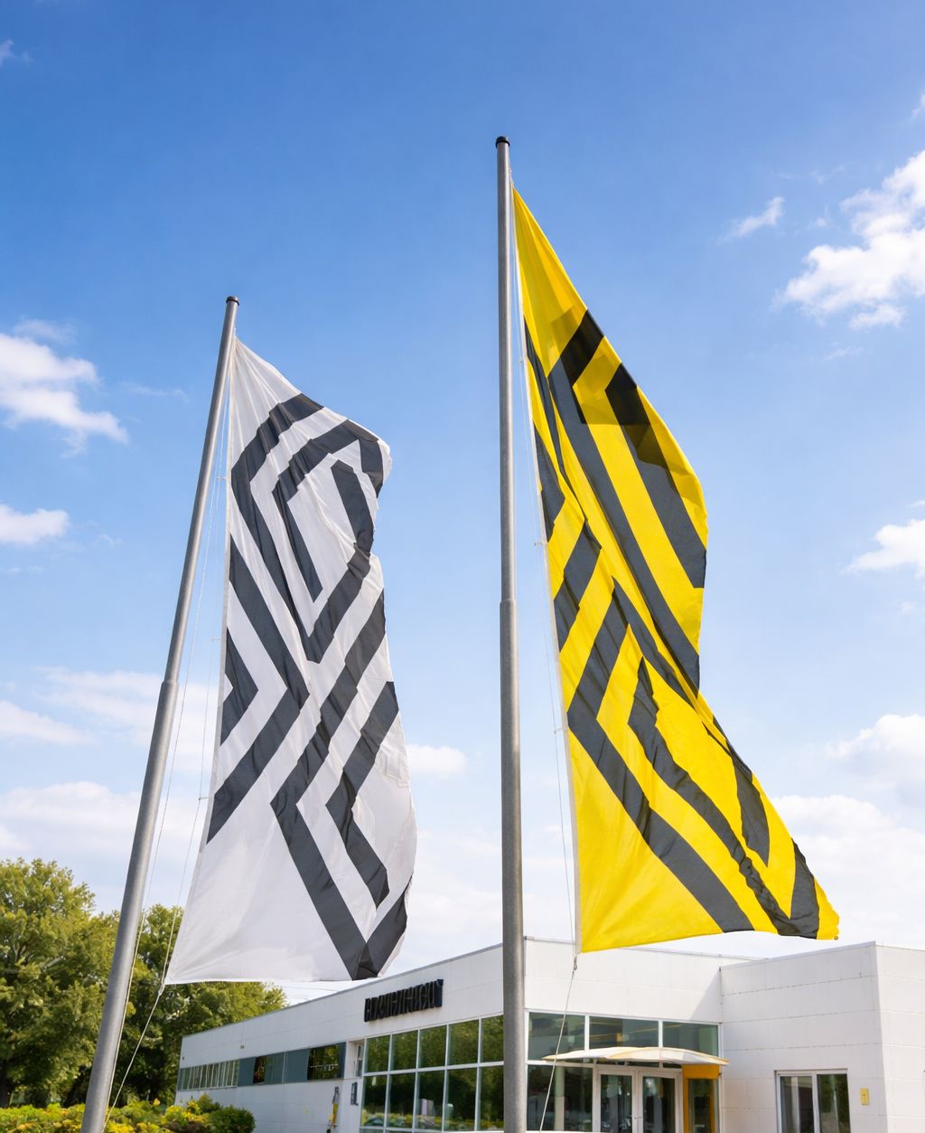 Flaggen von Renault und Dacia vor dem Autohaus W. Janßen